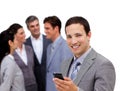 Confident businessman and his team standing Royalty Free Stock Photo