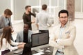 Confident businessman standing in his office Royalty Free Stock Photo