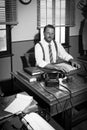 Confident businessman working at desk Royalty Free Stock Photo