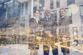 Confident businesspeople standing in office premises Royalty Free Stock Photo