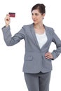 Confident businesswoman with credit card Royalty Free Stock Photo