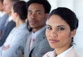 Confident businesswoman with her team in a line Royalty Free Stock Photo