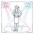 Confident businesswoman - line design style illustration