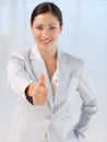 Confident busineswoman being positive