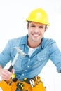 Confident carpenter using hammer Royalty Free Stock Photo