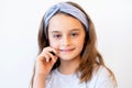 confident child portrait cheerful little girl face Royalty Free Stock Photo