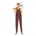 Confident coal miner standing holding pickaxe over shoulder Royalty Free Stock Photo