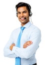 Confident Customer Service Representative Wearing Headset Royalty Free Stock Photo