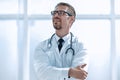 Confident doctor looking at copy space Royalty Free Stock Photo