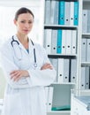 Confident doctor standing arms crossed Royalty Free Stock Photo