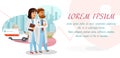 Confident Doctors at Hospital Vector Banner Layout
