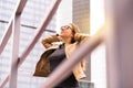 Confident and energetic woman having a good day.