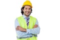 Confident engineer with hard hat Royalty Free Stock Photo