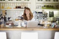 Confident female cafe owner Royalty Free Stock Photo