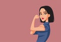 Strong Asian Woman Showing Flexed Arm Royalty Free Stock Photo