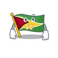 Confident flag guyana silent cartoon character style Royalty Free Stock Photo