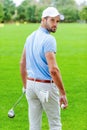 Confident golfer. Royalty Free Stock Photo