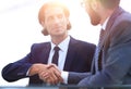 Confident handshake colleagues in the office Royalty Free Stock Photo