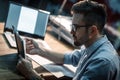 Young focused man with notepad Royalty Free Stock Photo