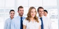 Confident and happy business team together in office Royalty Free Stock Photo