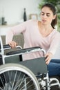 confident happy woman in wheelchair Royalty Free Stock Photo
