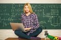 Confident in her knowledge. Portrait of college student on campus. Young female student ready to write exam testing