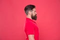 Confident in his attractiveness. Bearded and cool. Hipster appearance. Beard fashion. Barber concept. Man bearded Royalty Free Stock Photo