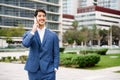 Confident Hispanic businessman in suit