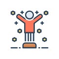 Color illustration icon for Confident, convinced and positive