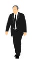 Senior businessman on work vector illustration. Handsome mature business man in suit .