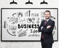 Confident man and business idea Royalty Free Stock Photo