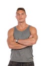 Confident Man In Gray Tank Top