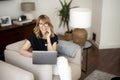 Confident middle aged woman working from home Royalty Free Stock Photo