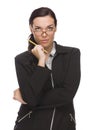 Confident Mixed Race Businesswoman Holding a Pencil Royalty Free Stock Photo