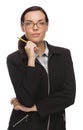 Confident Mixed Race Businesswoman Holding a Pencil Royalty Free Stock Photo