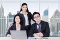 Confident multi ethnic business team in the office Royalty Free Stock Photo