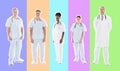 Confident Multiethnic Medical Team Standing In Row Royalty Free Stock Photo