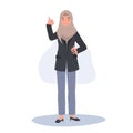 Confident muslim businesswoman in Hijab Showing Approval Thumbs Up