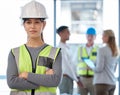 Confident in my construction skills. Cropped portrait of an attractive young female construction worker standing with Royalty Free Stock Photo