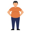 Confident Overweight Man with Hands on Hips Royalty Free Stock Photo