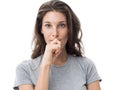 Confident pensive woman Royalty Free Stock Photo