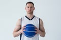 Confident player holding basketball Royalty Free Stock Photo