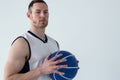 Confident player holding basketball Royalty Free Stock Photo