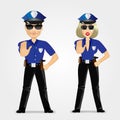 Confident policeman and policewoman Royalty Free Stock Photo