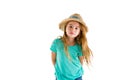 Confident pretty little girl with an impudent look Royalty Free Stock Photo