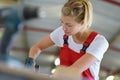 confident professional factory worker woman Royalty Free Stock Photo