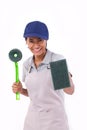 Confident, professional female cleaner Royalty Free Stock Photo