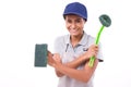 Confident, professional female cleaner ready for duty Royalty Free Stock Photo