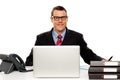 Confident smiling male executive wearing glasses Royalty Free Stock Photo