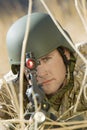 Confident Soldier Aiming Through Gunsight Royalty Free Stock Photo